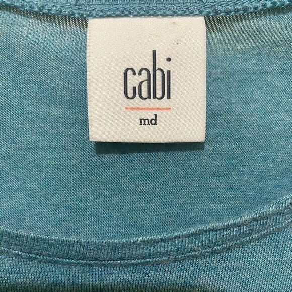 CAbi Swing Tee 0356 Turquoise Flowy Oversized Asymmetrical Hem Office Casual - Picture 10 of 10